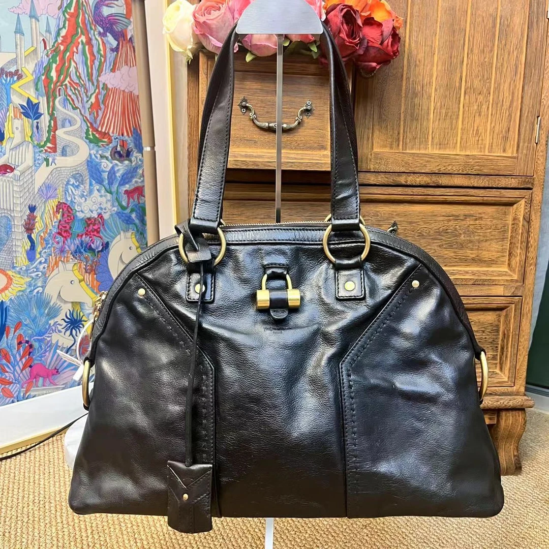 95新 YSL/圣罗兰 XM/经典黑色气质 高级手提单肩包/T3PJ07525081