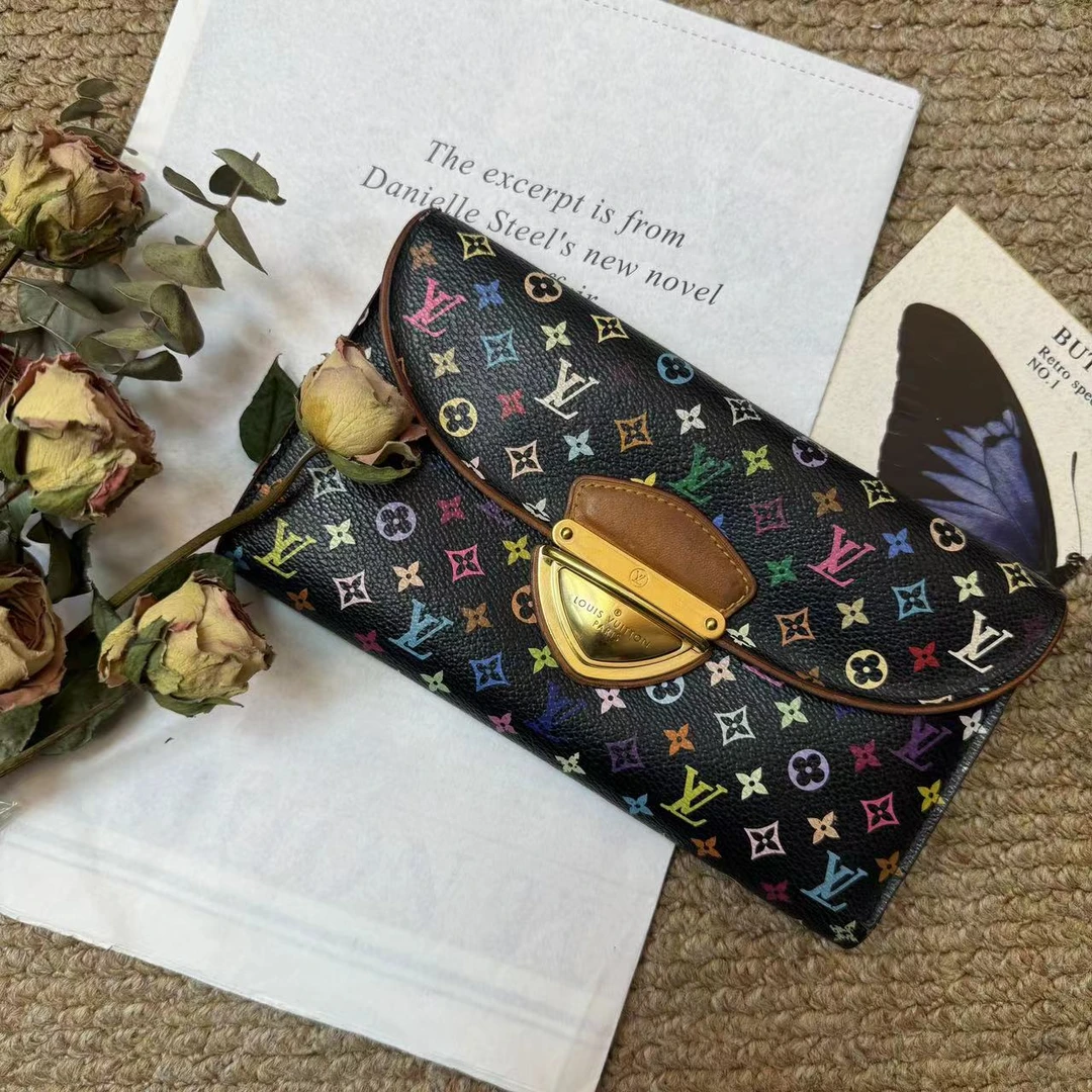 95新 LouisVuitton/路易威登 XM/LV 黑三彩长款钱包/PJ07725033原