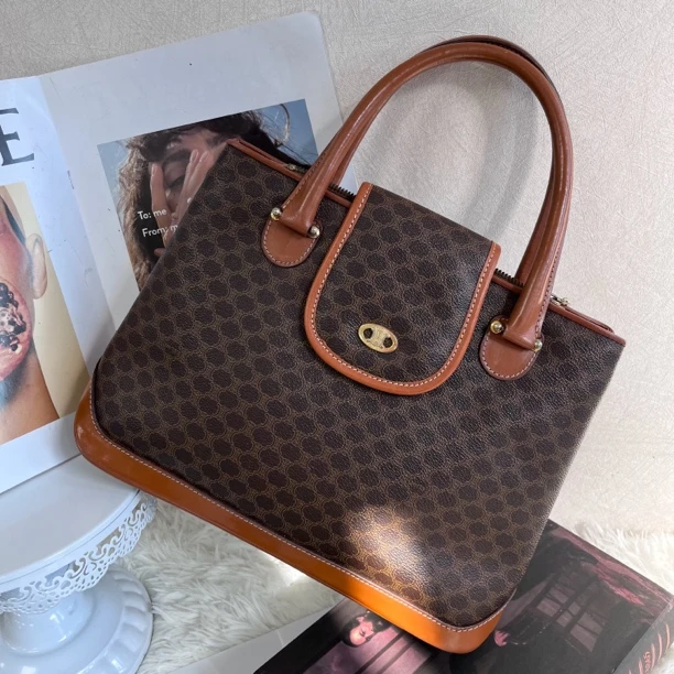95新 Celine/思琳  XM/经典满印凯旋门老花手提单肩包/SC09629046
