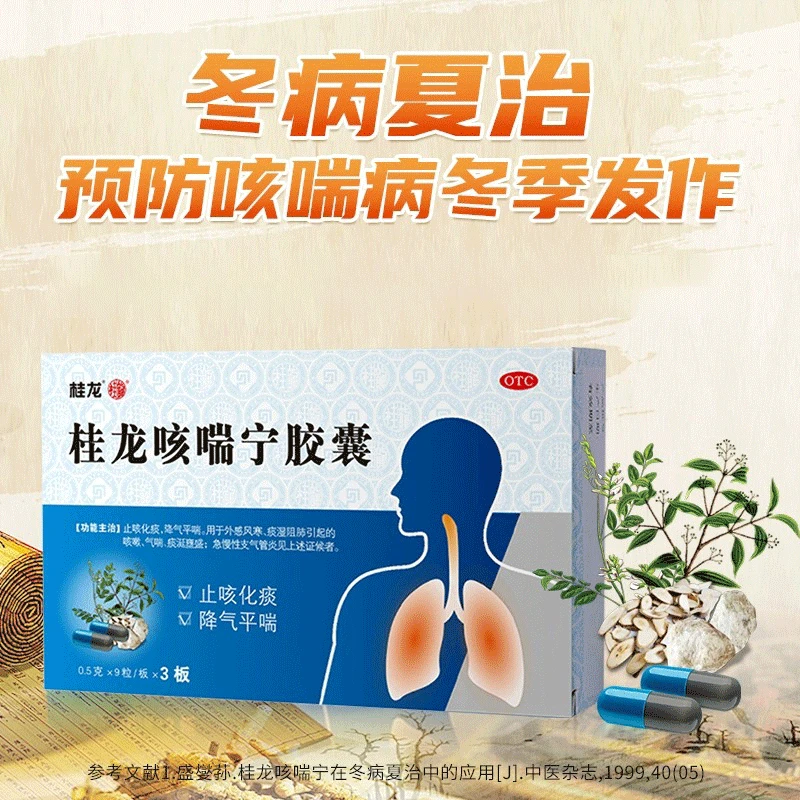 止咳化痰 桂龙咳喘宁胶囊0.5g*27粒  风寒感冒咳嗽 急慢性支气管炎 降气平喘 桂龙