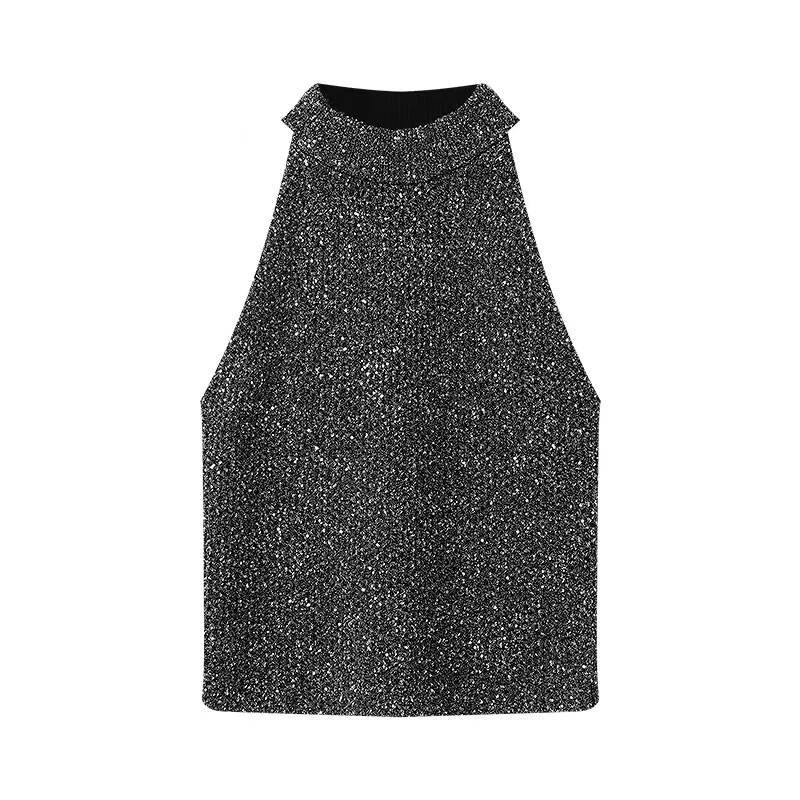 2024艾家同款针织上衣气质百搭无袖设计师50118109