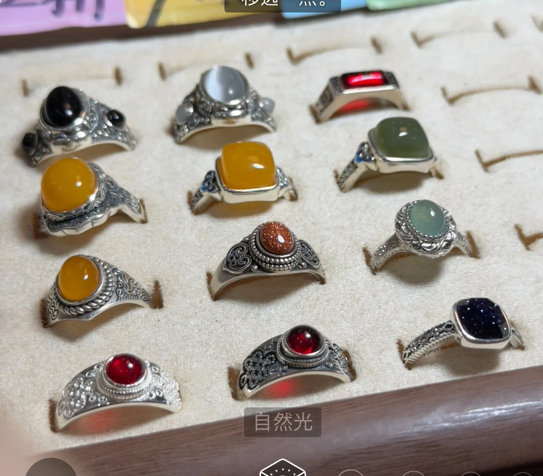 925银银制品 纯银何甜戒指