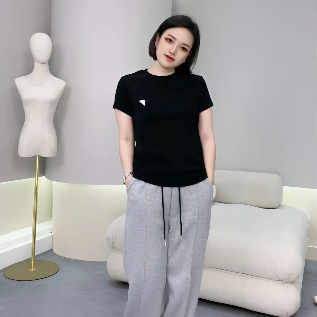 欧悠茵新款【欧货简约显瘦休闲纯色T恤】修身老钱风松弛感女装贵气