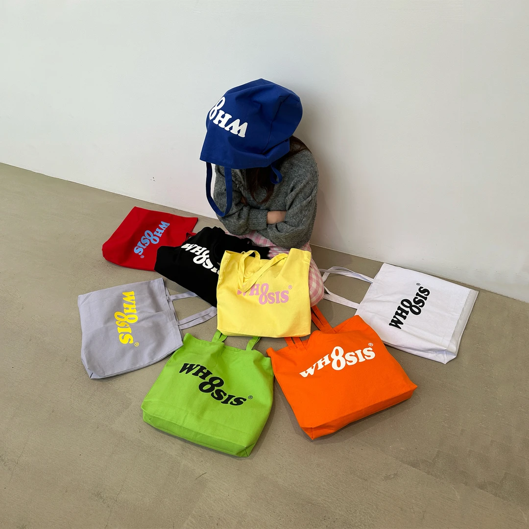 WHOOSIS（不知其名）基础LOGO帆布包幻影单肩百搭日常通勤校园书包