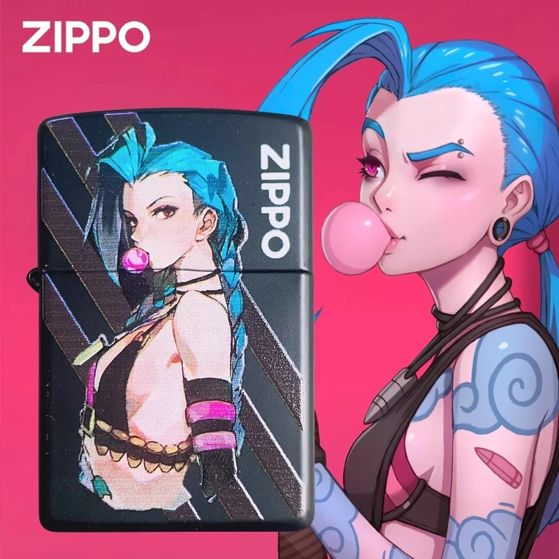 ZIPPO打火机金克丝暴走萝莉正品煤油防风创意礼物送男友DY9902CY