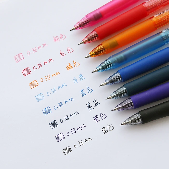 日本uni三菱UMN-138水笔彩色中性笔0.38mm学生用水笔考试细黑色