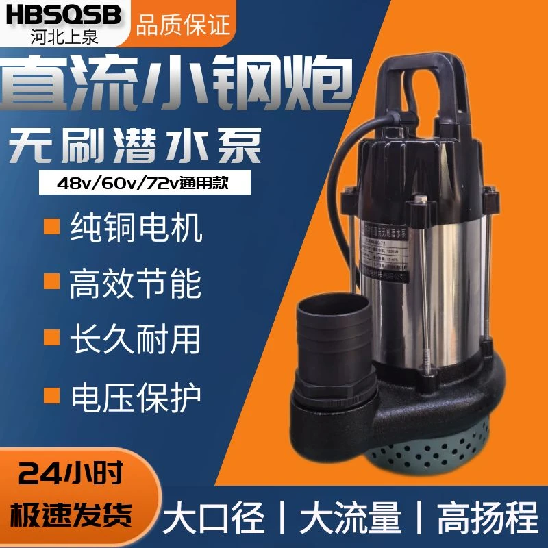 2寸直流无刷水泵小钢炮48V60V72V通用款电动车水泵可抽井水河水等