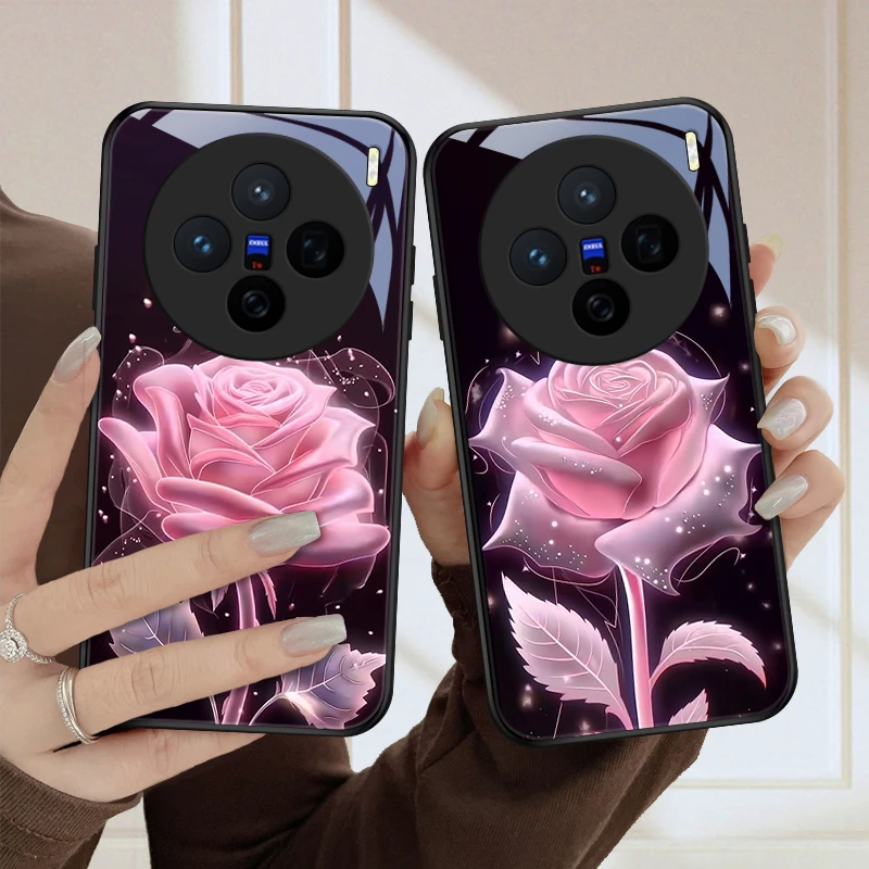 惊艳玫瑰适用vivoX200pro手机壳vivox200散热女款潮流保护套防摔