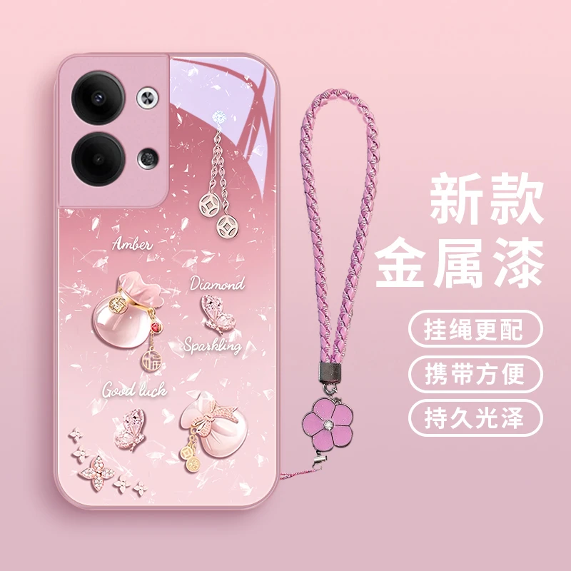 好运福袋适用opporeno9pro手机壳Reno9玻璃女款可爱个性reno9pro