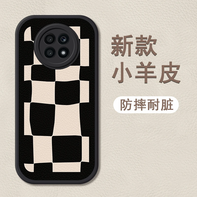 黑白格适用华为荣耀x20手机壳X20se小羊皮x10硅胶防摔女新款高级x