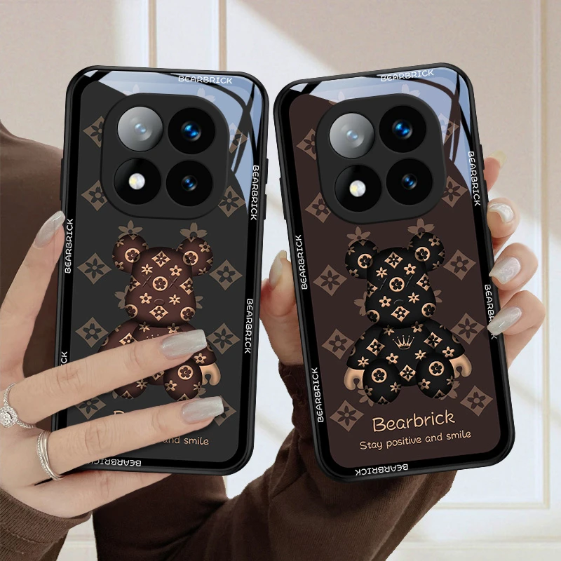 老花熊适用红米note14pro手机壳Note14pro+玻璃创意网红新款镜面