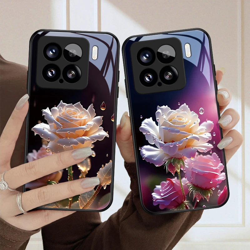 盛开花朵适用小米15pro手机壳小米15保护套全包防摔散热玻璃mi15