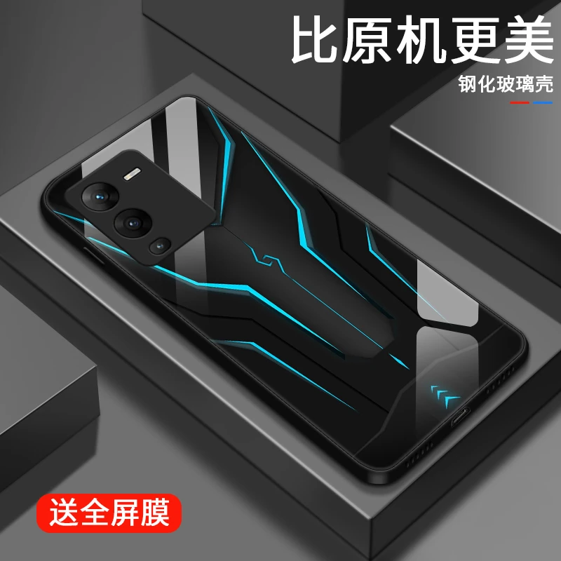 炫酷机甲适用vivos15手机壳S15pro玻璃s12男生网红s12pro保护套镜