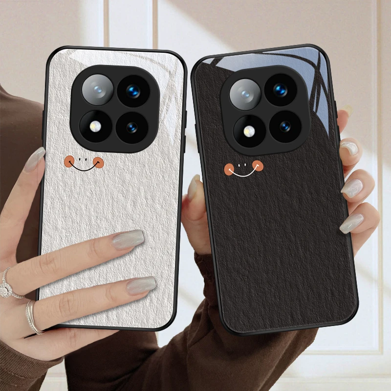 幸福微笑适用红米note14pro手机壳Note14pro+简约女款高级高颜值