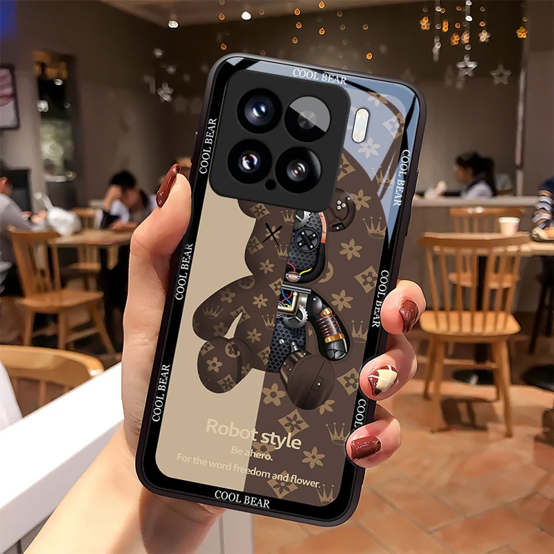 潮牌小熊适用小米15手机壳小米15pro玻璃散热质感女款男生硅胶全
