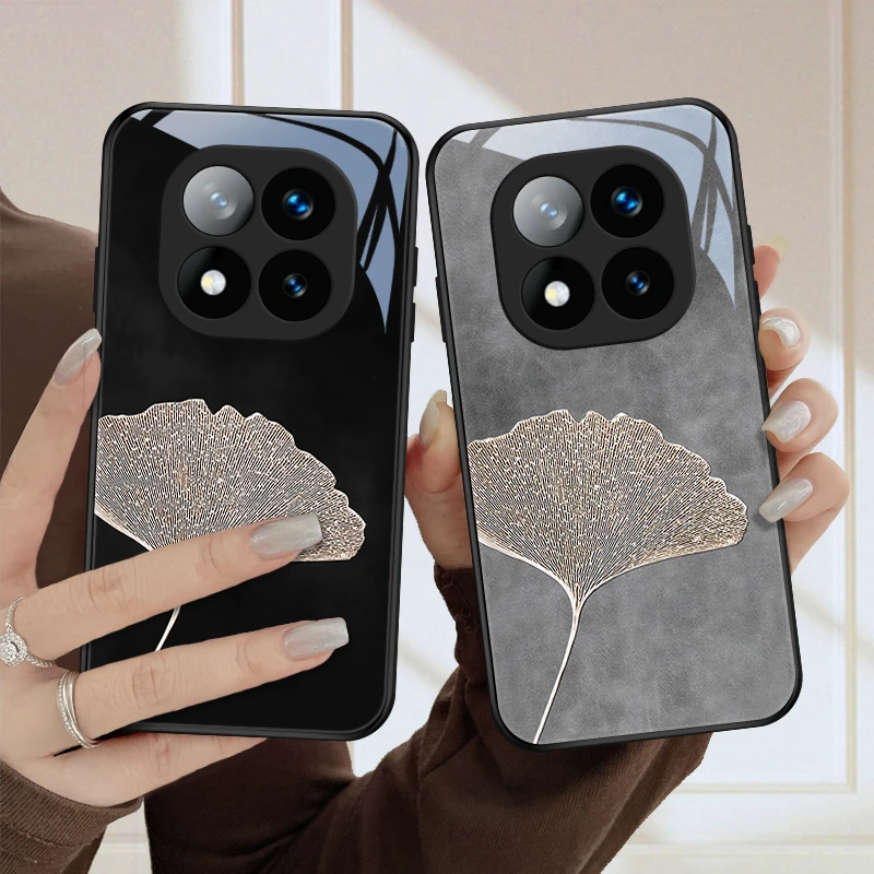 朦胧杏叶适用红米note14pro手机壳Note14pro+奢华女款高颜值防摔