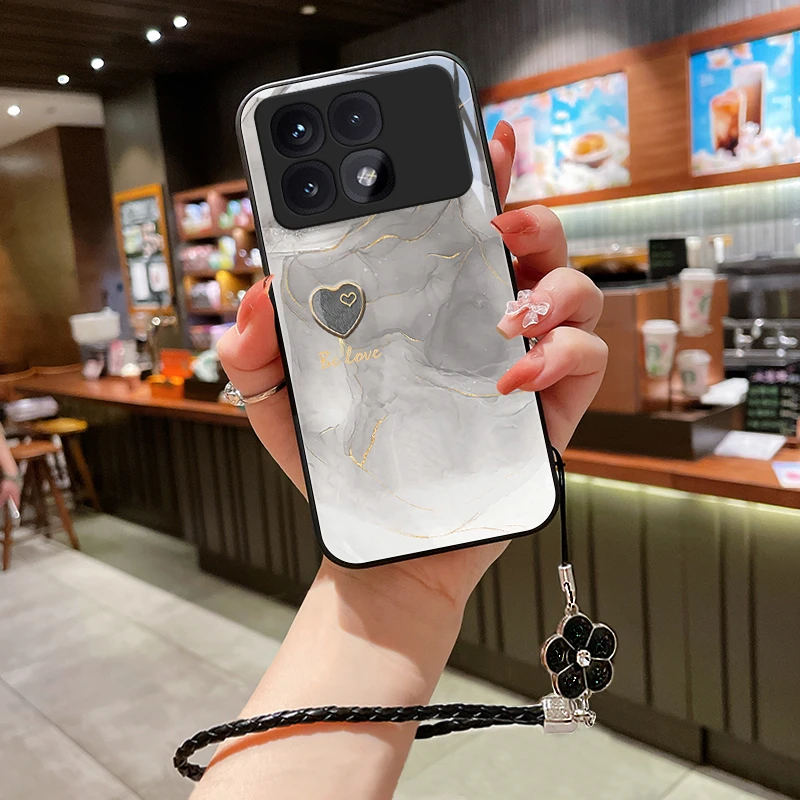 双重爱心适用红米K70至尊版手机壳RedmiK70至尊版玻璃壳保护套防