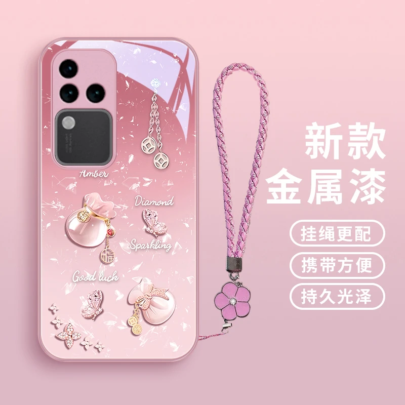 好运福袋适用vivos18pro手机壳S18玻璃vivos18e高级女款可爱金属
