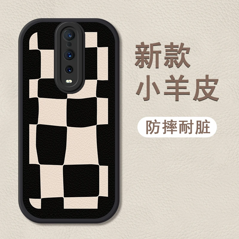 黑白格oppor17手机壳R17pro新款r15高级r15梦境版小羊皮r15x网红