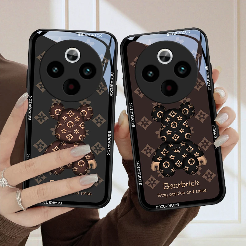 老花熊适用VIVOY300Pro手机壳Y300pro玻璃创意网红新款镜面男女款