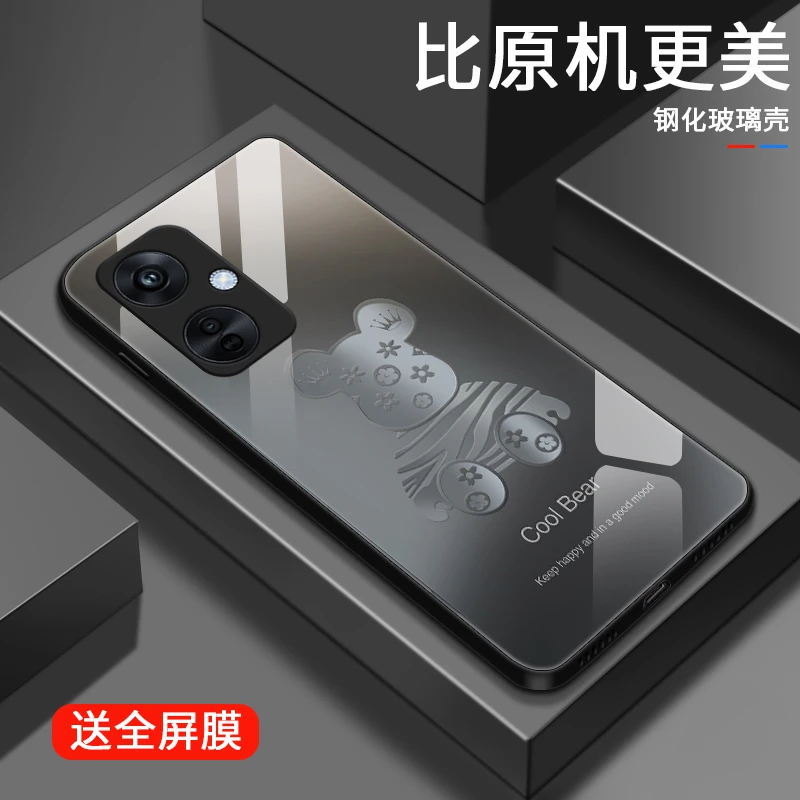 质感印花适用oppok11x手机壳OPPOK11X玻璃女款保护套情侣全包硅胶