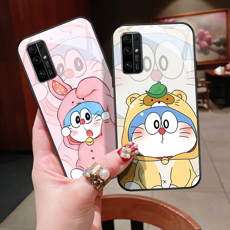 睡衣蓝胖适用华为荣耀30s手机壳honor30玻璃30pro保护套30青春版