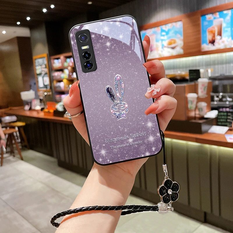 星闪小兔适用vivoy73s手机壳vivoY70s玻璃y35全包硅胶y51s防摔y70