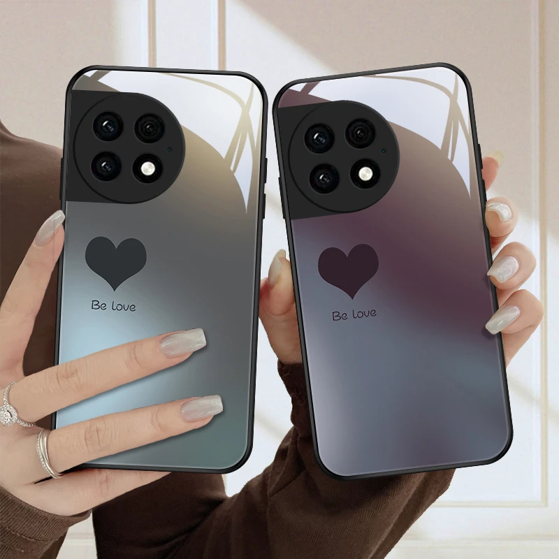 质感爱心适用一加Ace2pro手机壳1加Ace2Pro硅胶玻璃新款超火男女