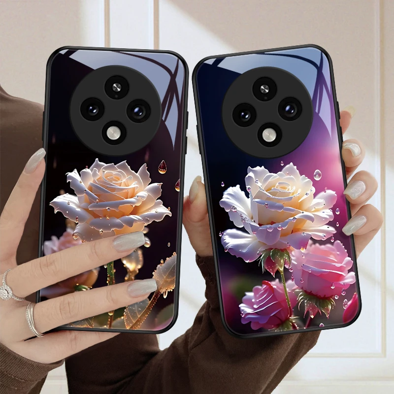 盛开花朵适用OPPOA3Pro手机壳oppoA3Pro保护套全包防摔散热玻璃A