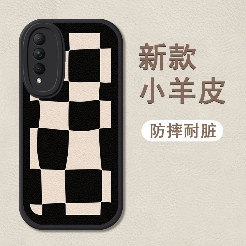 黑白格适用中国移动nzoneS7pro手机壳S7pro+小羊皮女新款高级全包