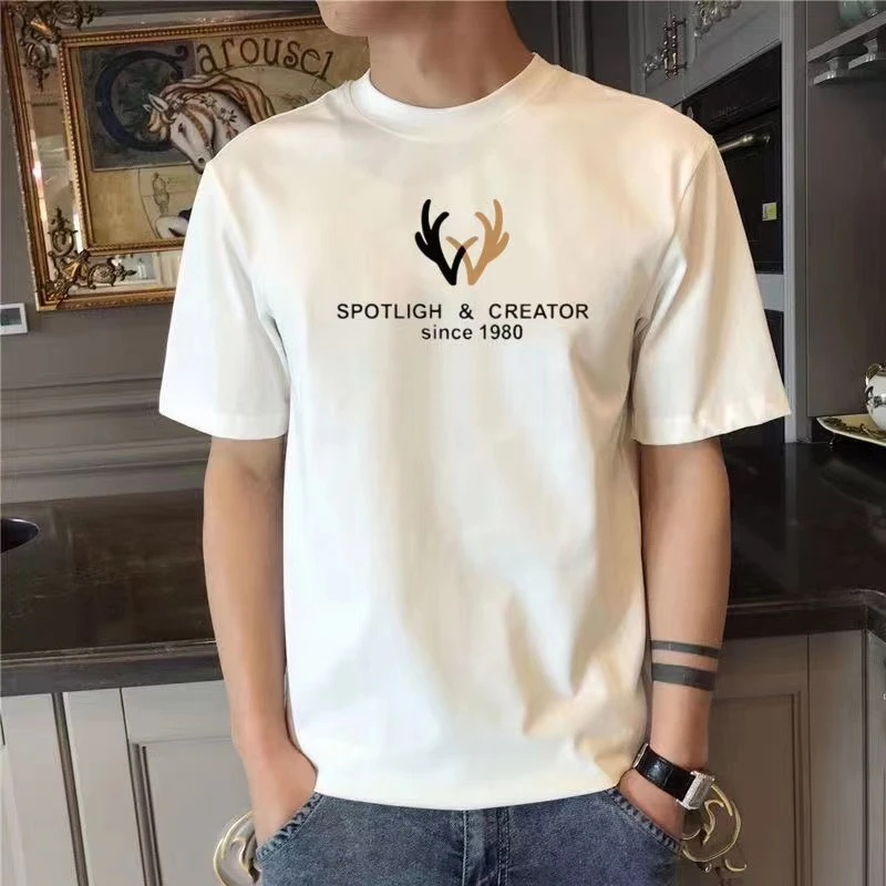 新款纯棉短袖T恤男女同款正肩款-小鹿角