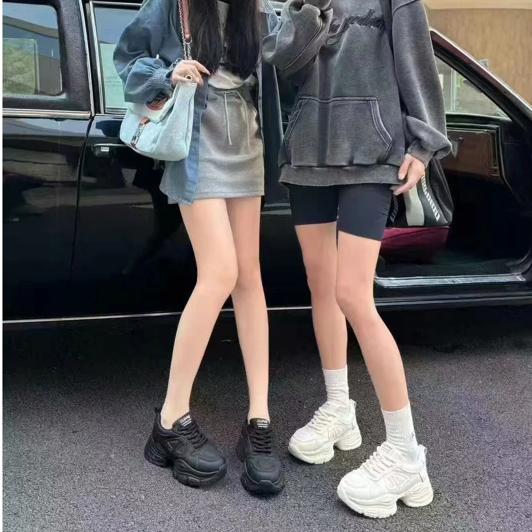 初奢严选】爆款加绒真皮老爹鞋女款冬款超轻显脚小轻便慢跑运动鞋