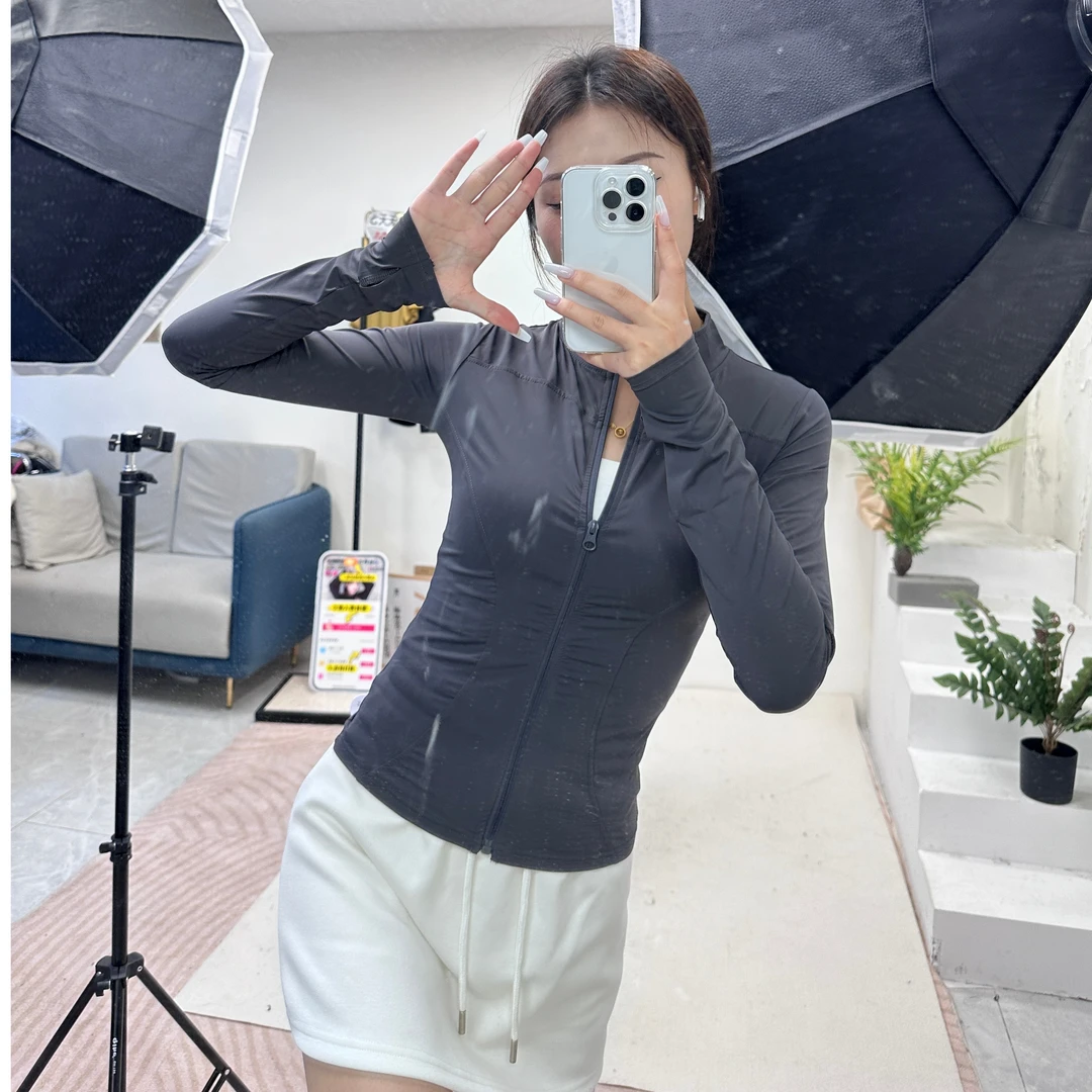 防晒瑜伽外套女拉链开衫健身衣跑步瑜伽服四季款运功速干衣弹力