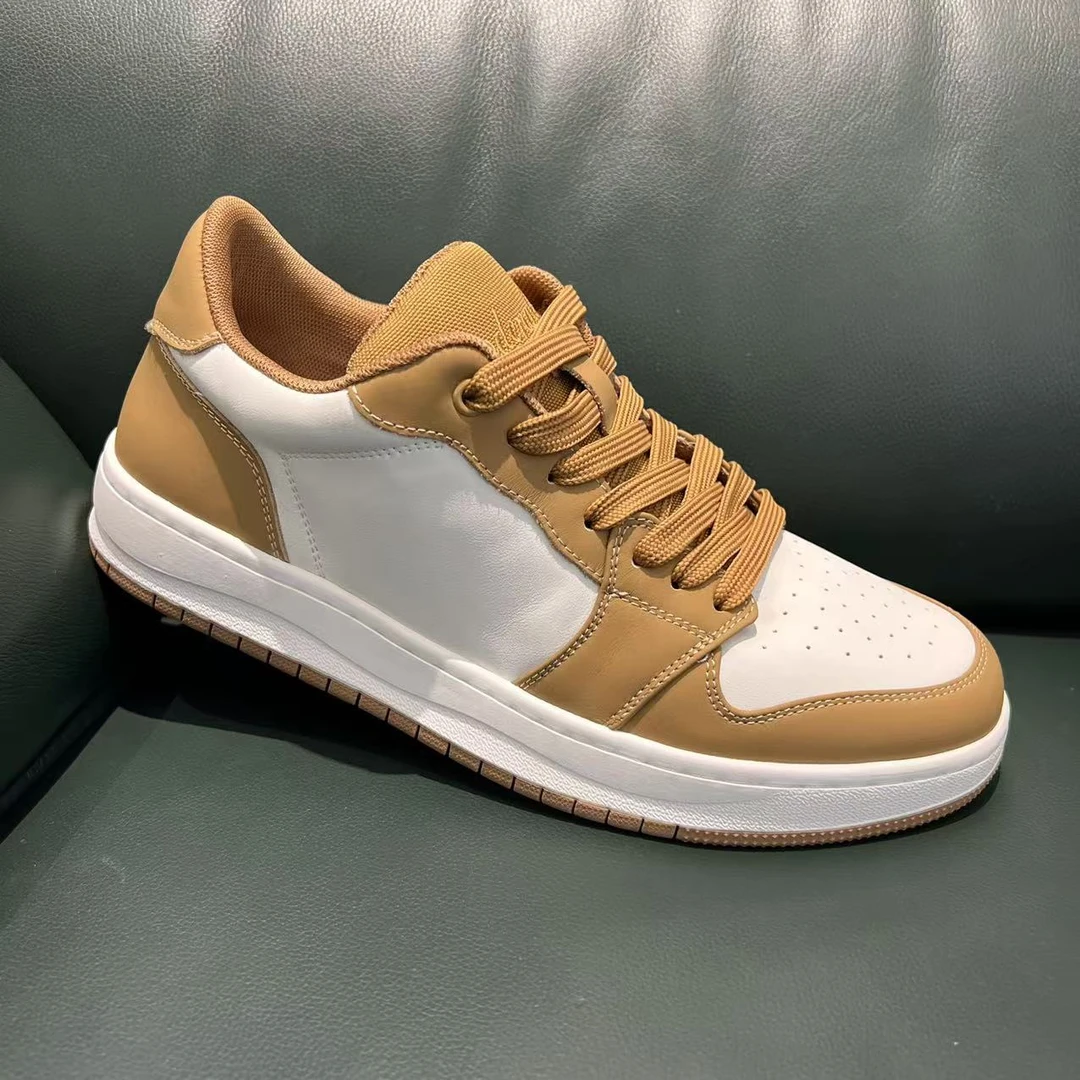 男款休闲防滑耐磨舒适休闲运动鞋百搭低帮板鞋时尚潮鞋5781白黄