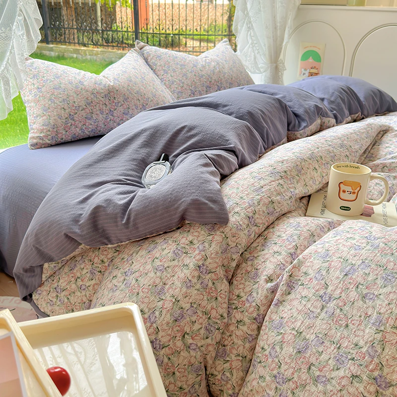 【四季款 超柔超软】有氧提花彩竺棉A类母婴级四件套四季款套件