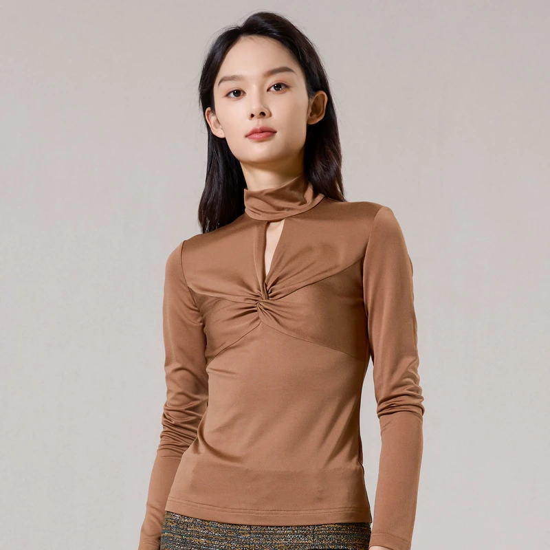 G·JAMEI 2024春季新款设计感针织衫DHAZ4129修身显瘦百搭纯色