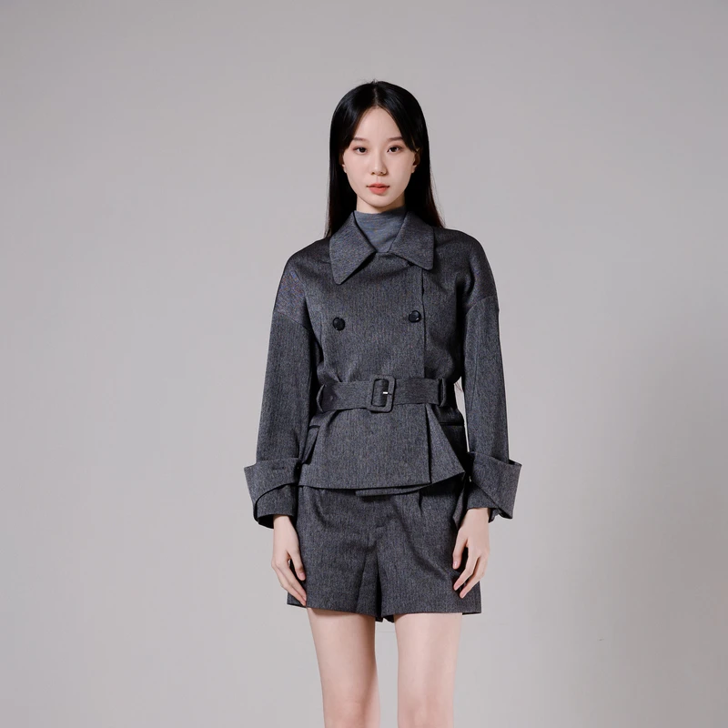 《粉丝专享》G.JAMEI冬季短外套上衣DGCS1015上衣女外套黑色