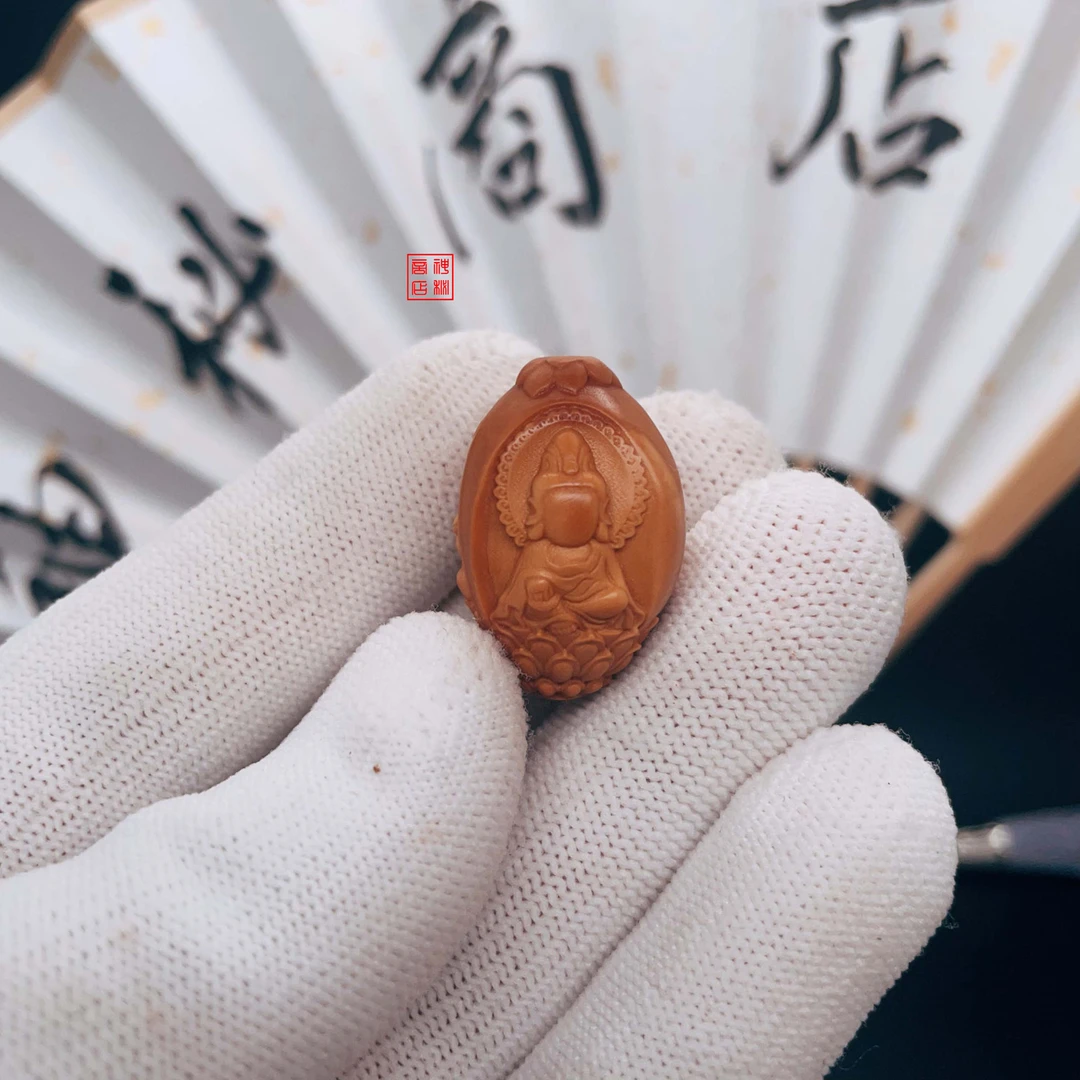 苏州橄榄核雕无相佛西方三圣单籽手把件卡通手捻手机钥匙包包挂件
