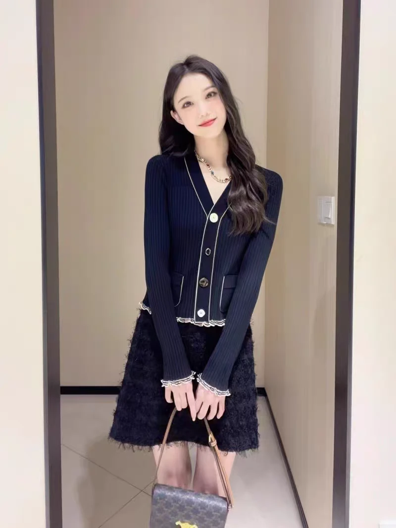 阿家小香针织开衫气质