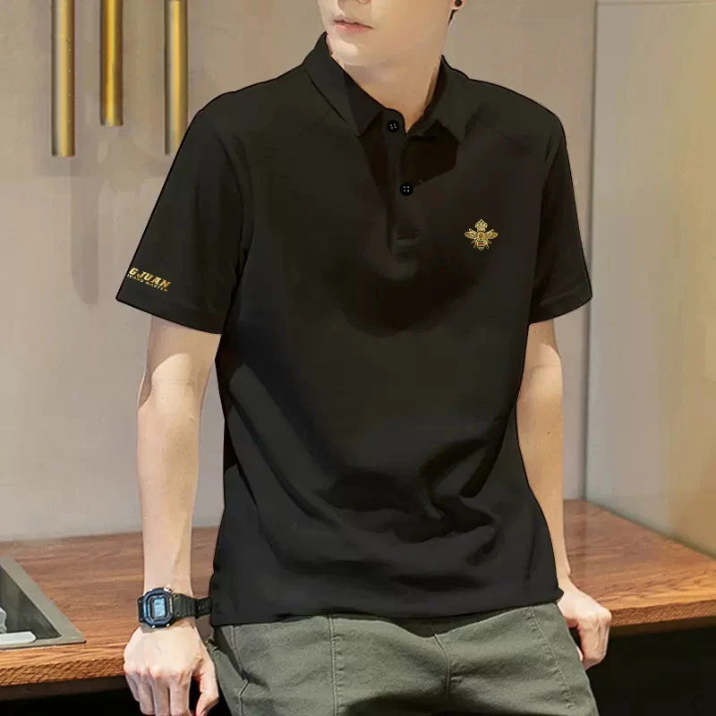 【桑蚕丝】翻领短袖T恤男士夏季商务休闲polo衫保罗衬衫上衣服男装