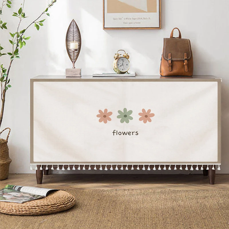 简约现代柜子遮挡帘杂物防尘帘子橱柜拉帘免打孔遮丑帘书柜厚布帘