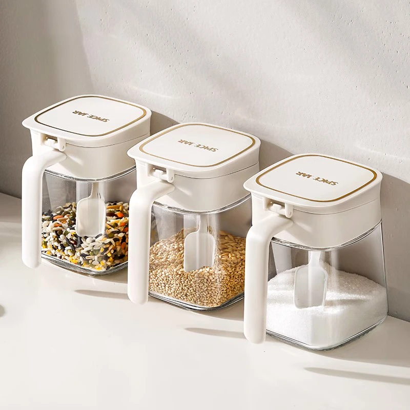 【哈乐熊】奶油风调料罐盒厨房家用盐罐大容量调味瓶调料瓶收纳糖罐