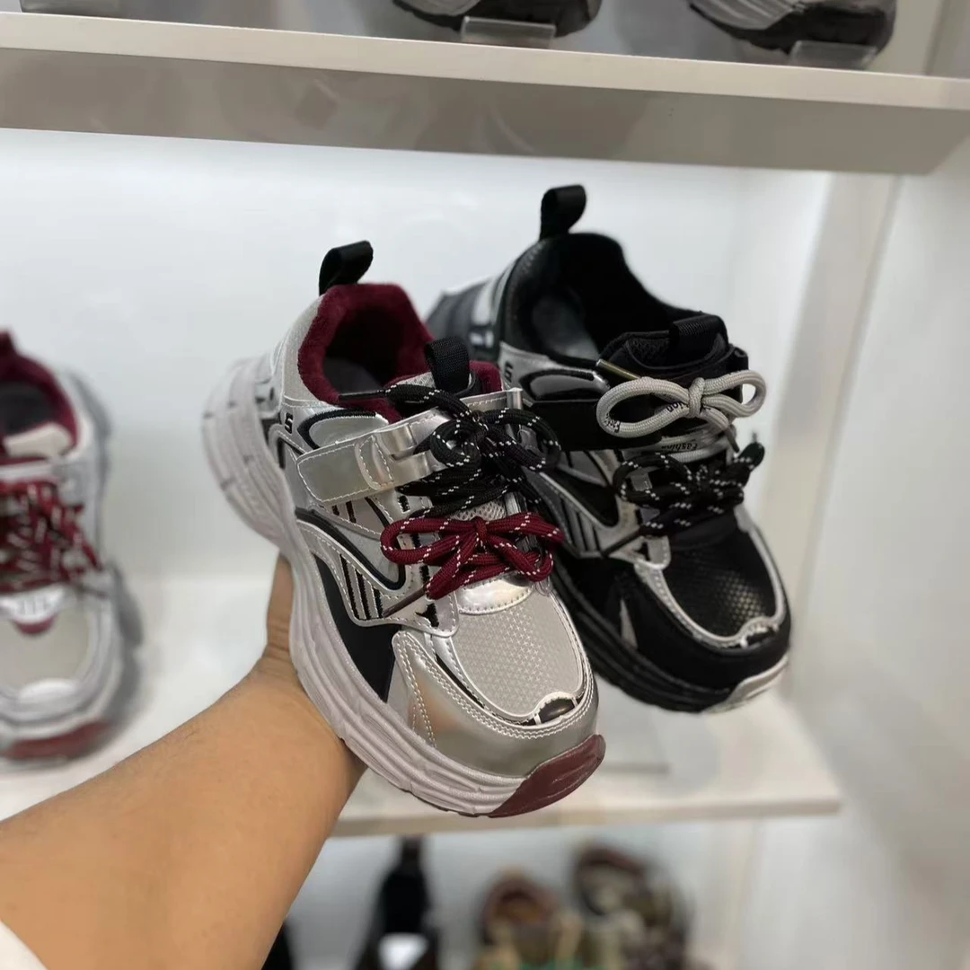 秋季新款 7076儿童28-38码休闲加绒运动老爹鞋