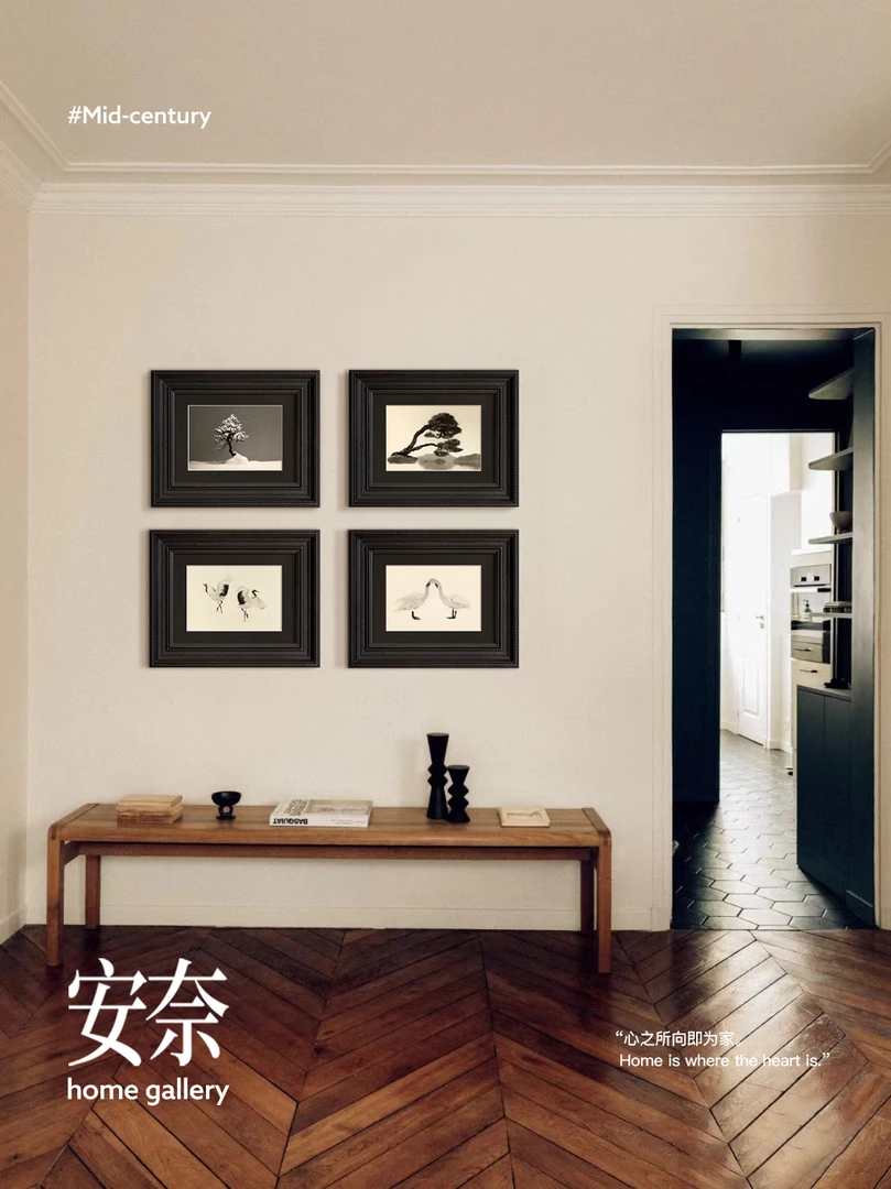 安奈现代客厅装饰画美式复古玄关挂画山本昌南黑白禅意摄影风景画