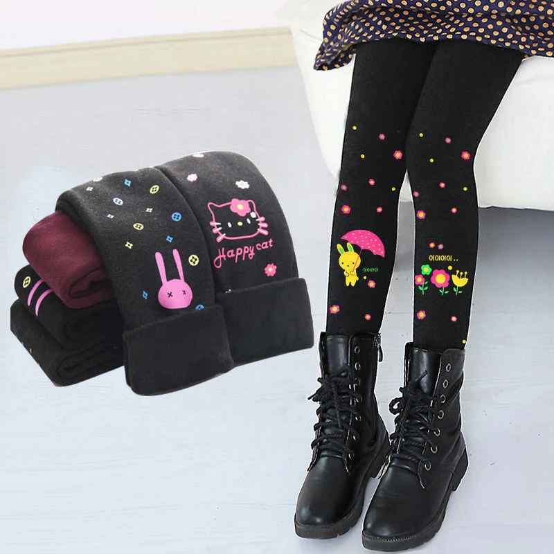 女童打底裤加绒加厚保暖秋冬季棉裤宝宝踩脚外穿小孩童装一体裤