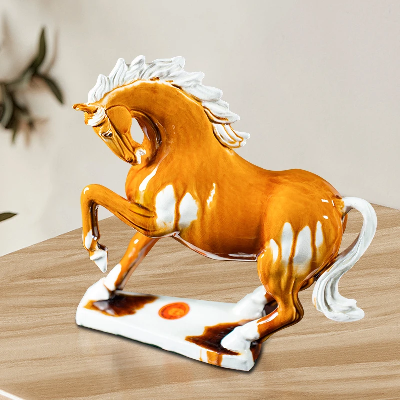 【直播专享】H28cm个性艺术摆件工艺品手工桌面摆放色奋争马