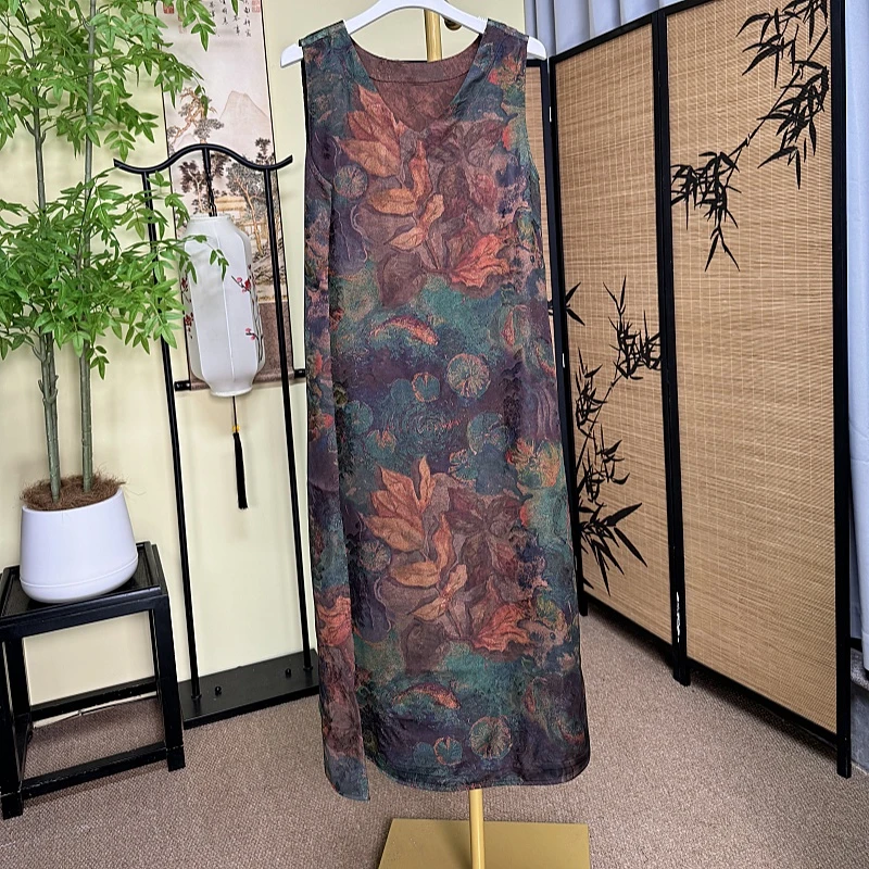 【大鱼海棠】新中式重磅香云纱裙子复古气质中长款中长款日常双面穿