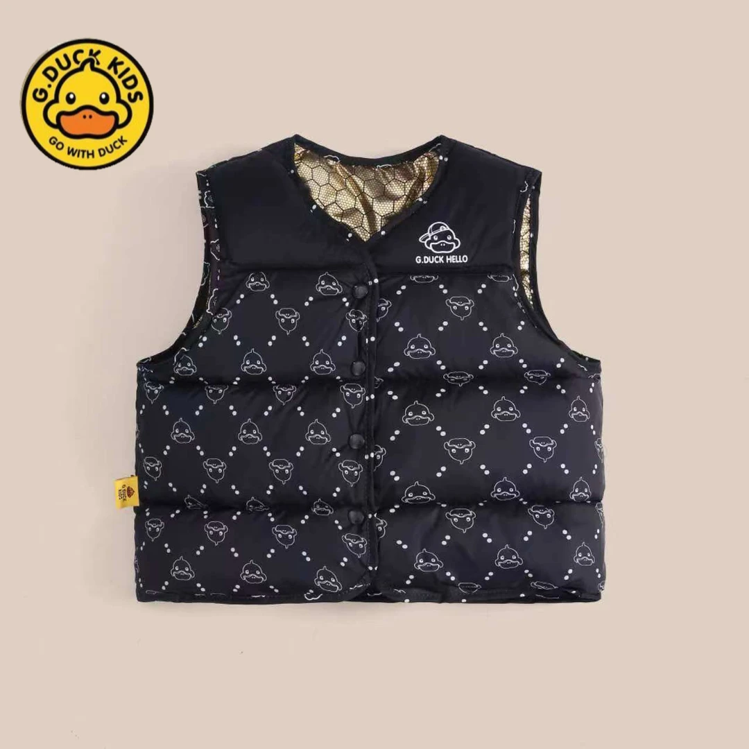 小黄鸭童装棉马甲男女童秋冬洋气外穿宝宝马坎时尚儿童外套