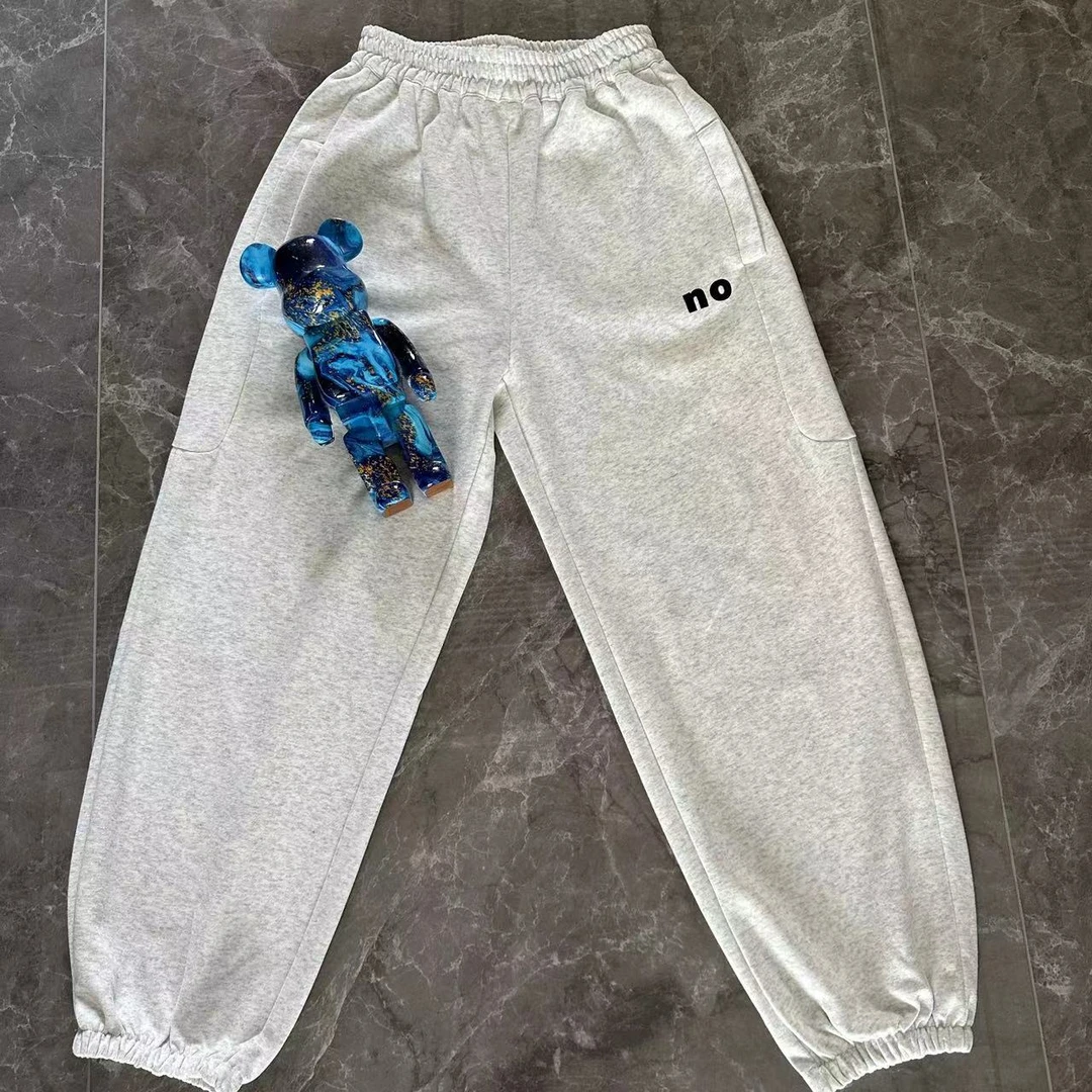 豪妈浅灰卫裤长款青少年中大童男童时尚运动宽松休闲