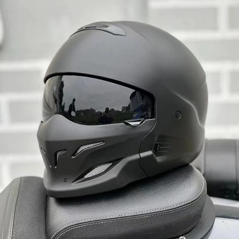 蝎子盔哈雷复古战士可拆卸摩托车头盔骑行装备组合盔巡航盔踏板